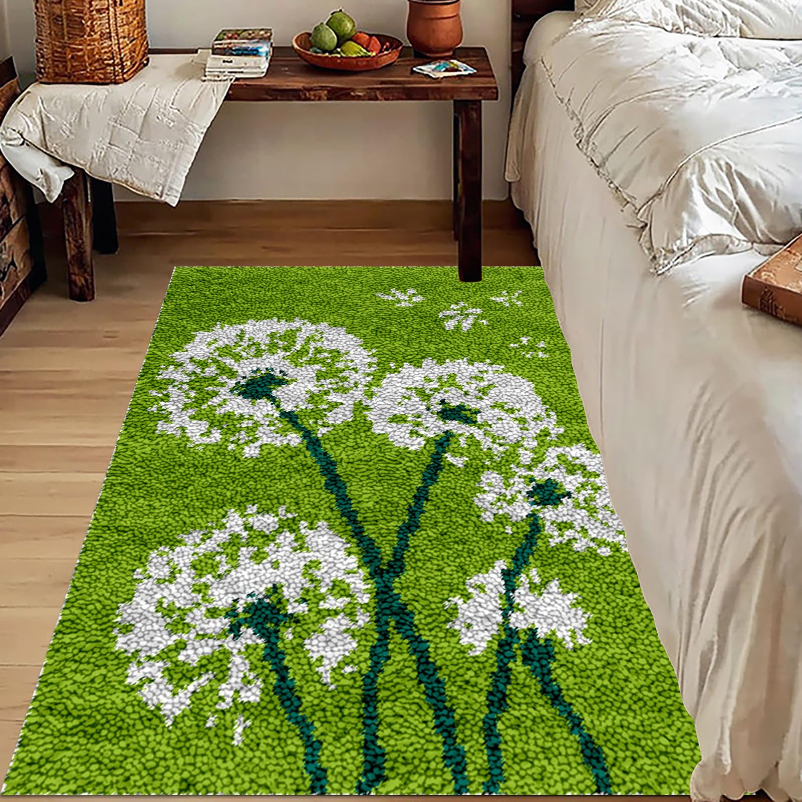 Tehocwiz Dywan do samodzielnego wiązania, gobelin, zestaw do haftu krzyżykowego, zestaw dla dorosłych, rękodzieło, prezenty, wycieraczki, 130 x 150 cm, zestaw do wiązania