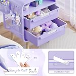 SYKIARIOL Table de Nuit pour Enfants, Table de Chevet Mignonne avec Tiroir de Rangement, Table de Nuit pour Mobilier de Chambre, Petite Table de Nuit Violette pour Salon, Résidence Étudiante, Bureau, Violet