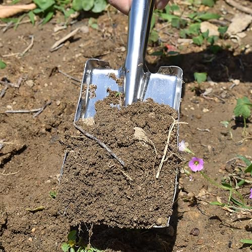 Miniatura 10 de Paleta de mano de pala de jardín, herramientas de mano de jardinería de acero inoxidable, pala de pala para plantar, trasplantar, deshierbar, excavar