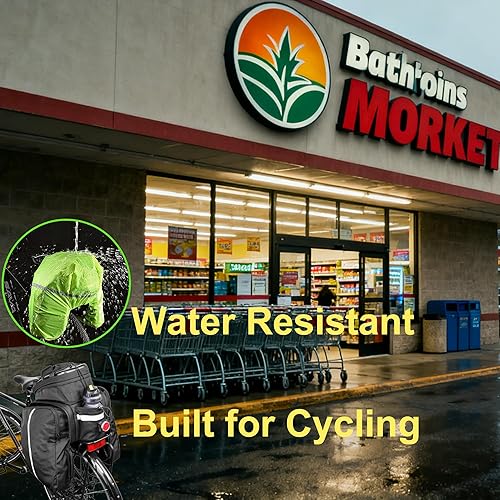 Miniatura 6 de Bolsa para maletero de bicicleta 17L-35L expandible, bolsa rígida para bicicleta con bolsillos plegables para comestibles, bolsa trasera impermeable