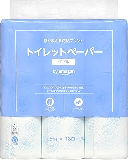 by Amazon 花柄トイレットペーパー FSC認証紙 18ロール ダブル ソープの香り
