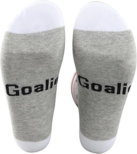 Miniatura 4 de PXTIDY 2 pares de calcetines de portero de hockey portero regalo de portero de hockey sobre hielo regalos para jugadores de hockey sobre hielo