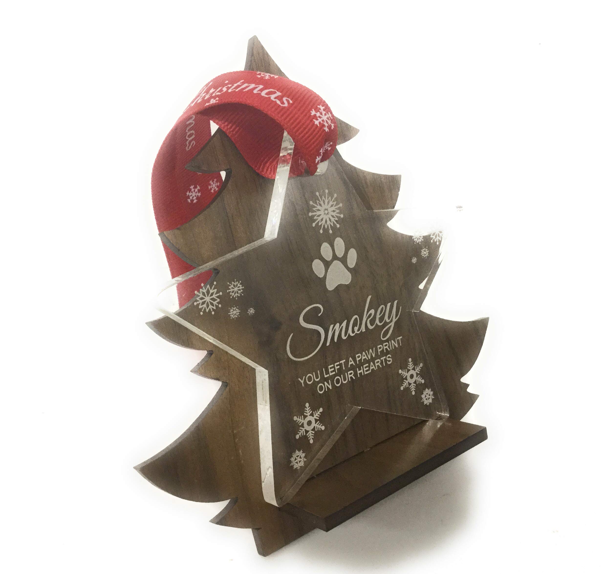 Personalised Pet Memorial Christmas Tree Star Decoration - Perfect Way to Remember Your Pet This Christmas
