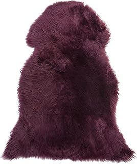 Beliani Alfombra de Cuero Violeta Piel de Oveja 65 x 110 cm decoración para salón o Dormitorio Uluru