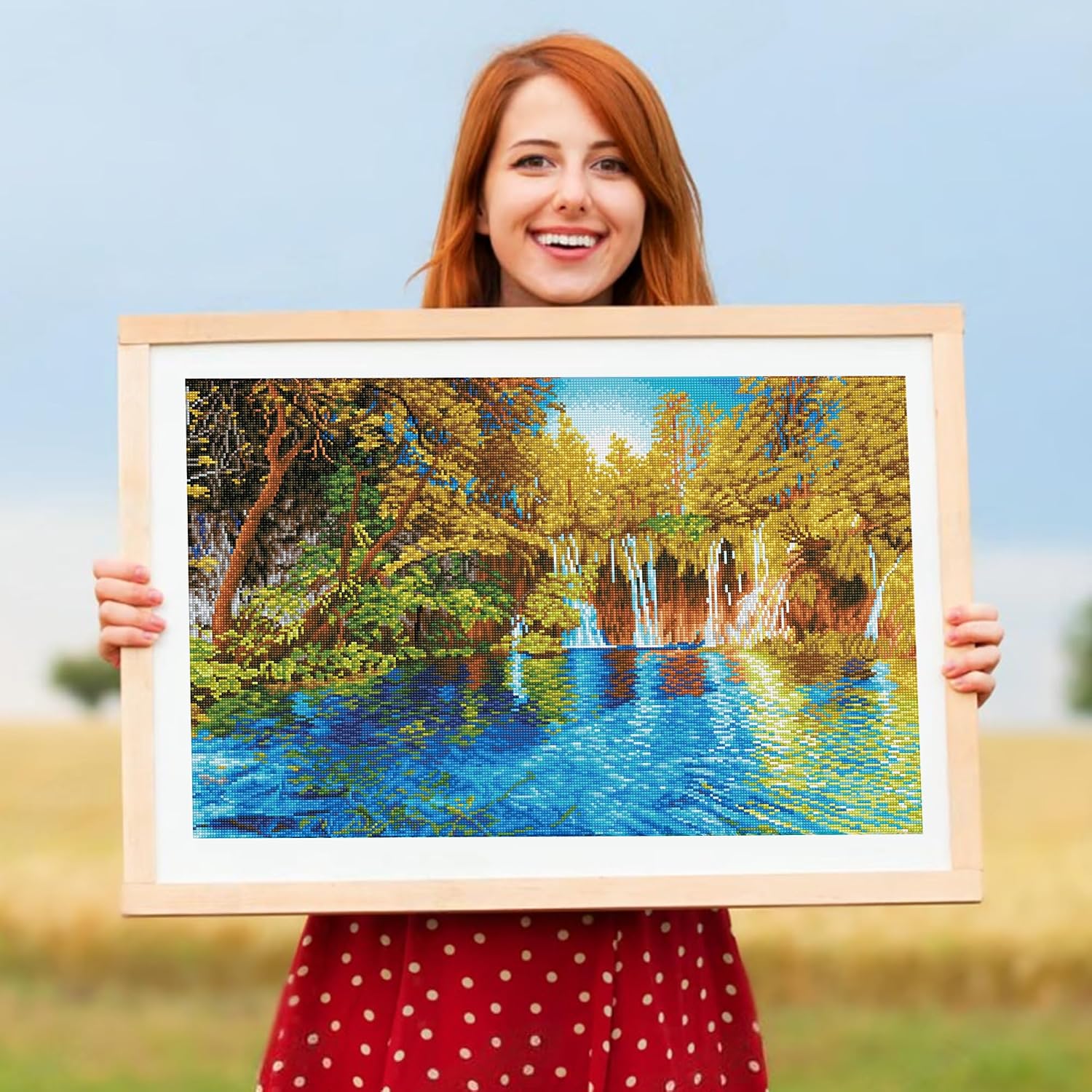 DIAMOND DOTZ Picturesque Falls Plitvice Lakes National Park Croatia Landscape Diamond Painting Kits for Adults - Diamond Art Kits a Relaxing Creative Craft Kit with Dotz Gems 19.7"x29.5"