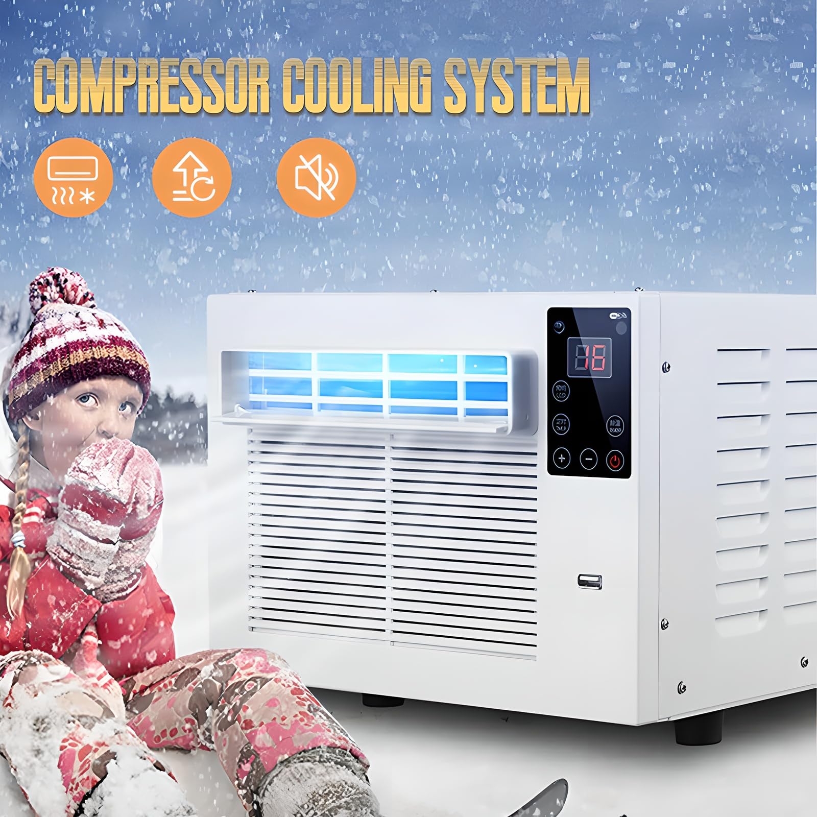 unità AC Portatile, 3-in-1 Cool Vent Dehumidify, 1876 BTU Raffreddamento Silenzioso per dormitorio, Ufficio, Camper, 5-8 Metri cubi, Risparmio energetico con Telecomando Timer
