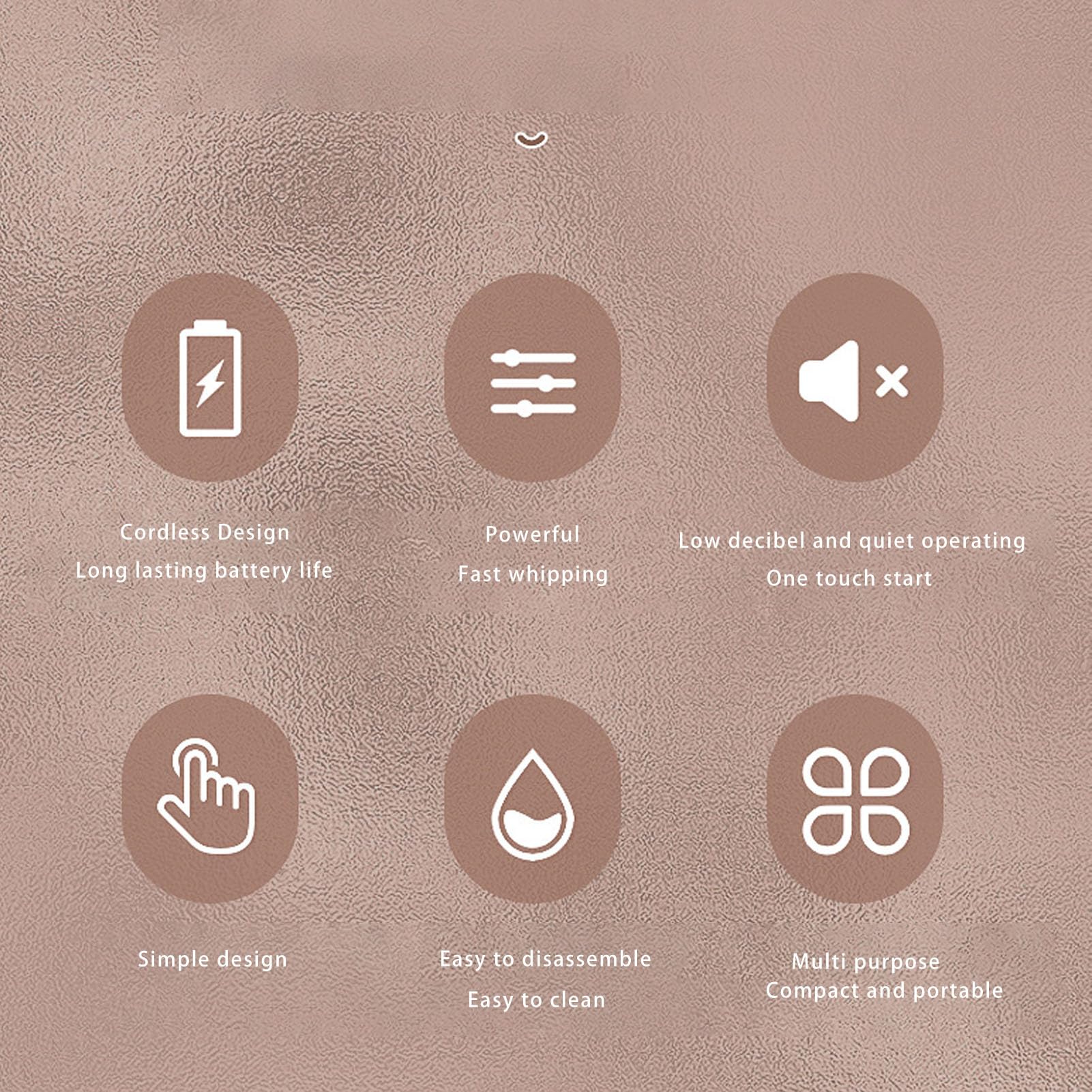 Ejoyous Batidora de Mano Inalámbrica, Batidora de Mano Eléctrica Recargable por USB con ABS y Acero Inoxidable, de Huevos Portátil de 1200 MAh, Compacta para Hornear, Cocinar, Viajes, Uso Doméstico