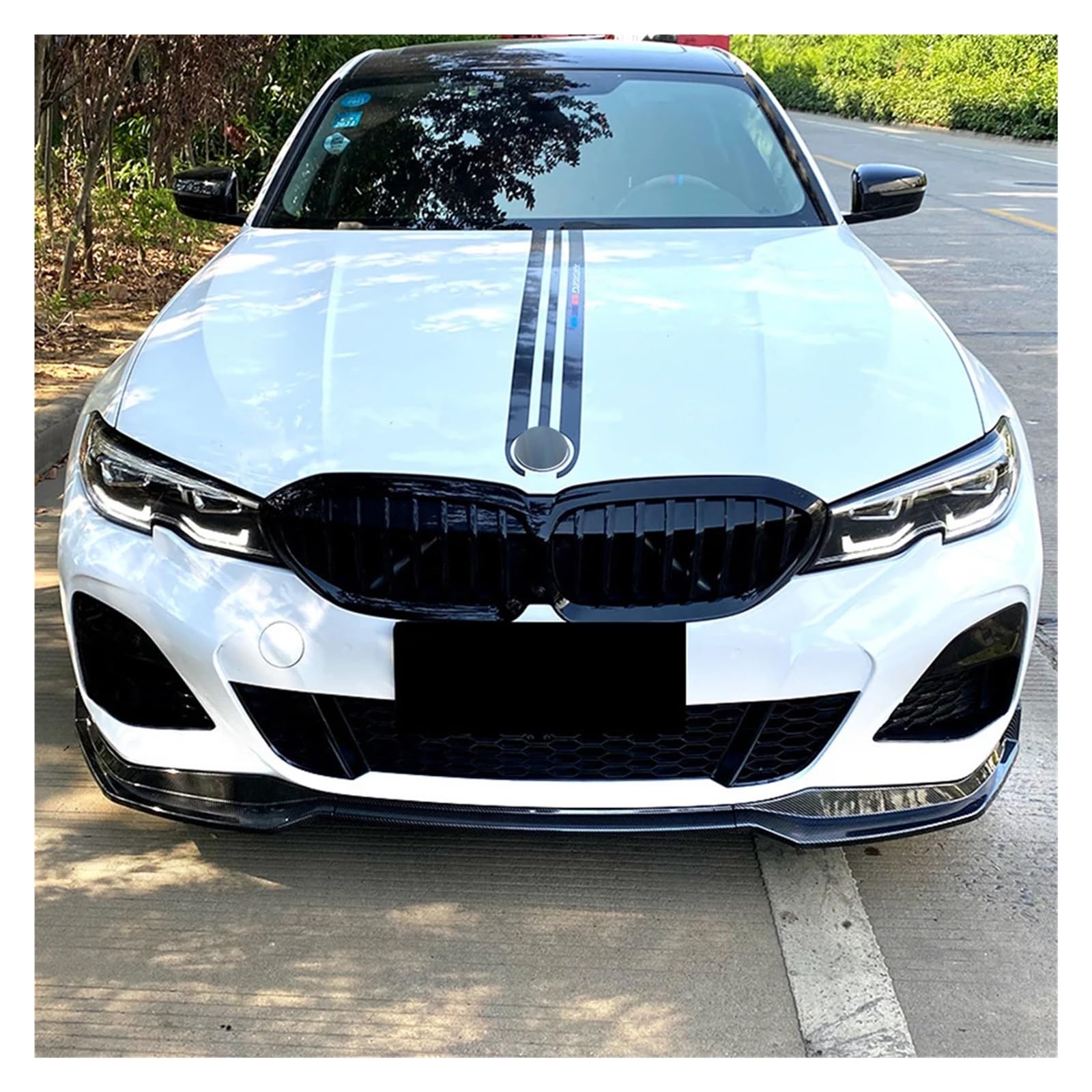 daili store Kompatybilny z BMW G20 M Pack 320i 330i 2019-2022 Splitter przedniego zderzaka Spoiler Dyfuzor Osłona Body Kit MP Style Akcesoria samochodowe Części (Color : Glossy Black)