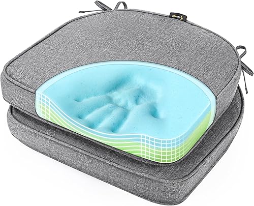 SUNROX FadeShield - Juego de 2 cojines de espuma viscoelástica de gel para silla, resistentes a las manchas, duraderos, reversibles, con lazos, para