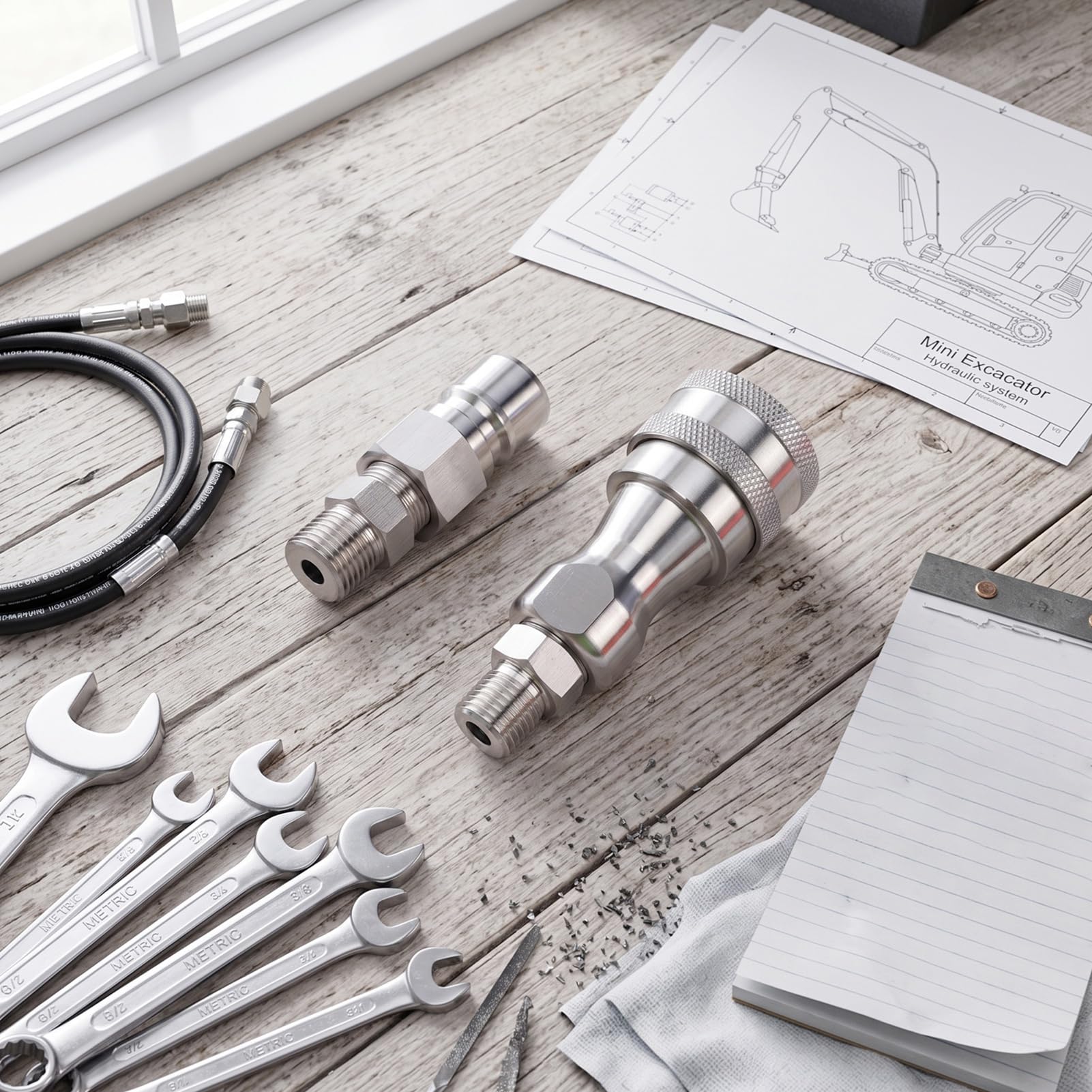 AMONIDA Adaptateur Hydraulique M14 à M16 pour Mini Pelle AGT Rapide