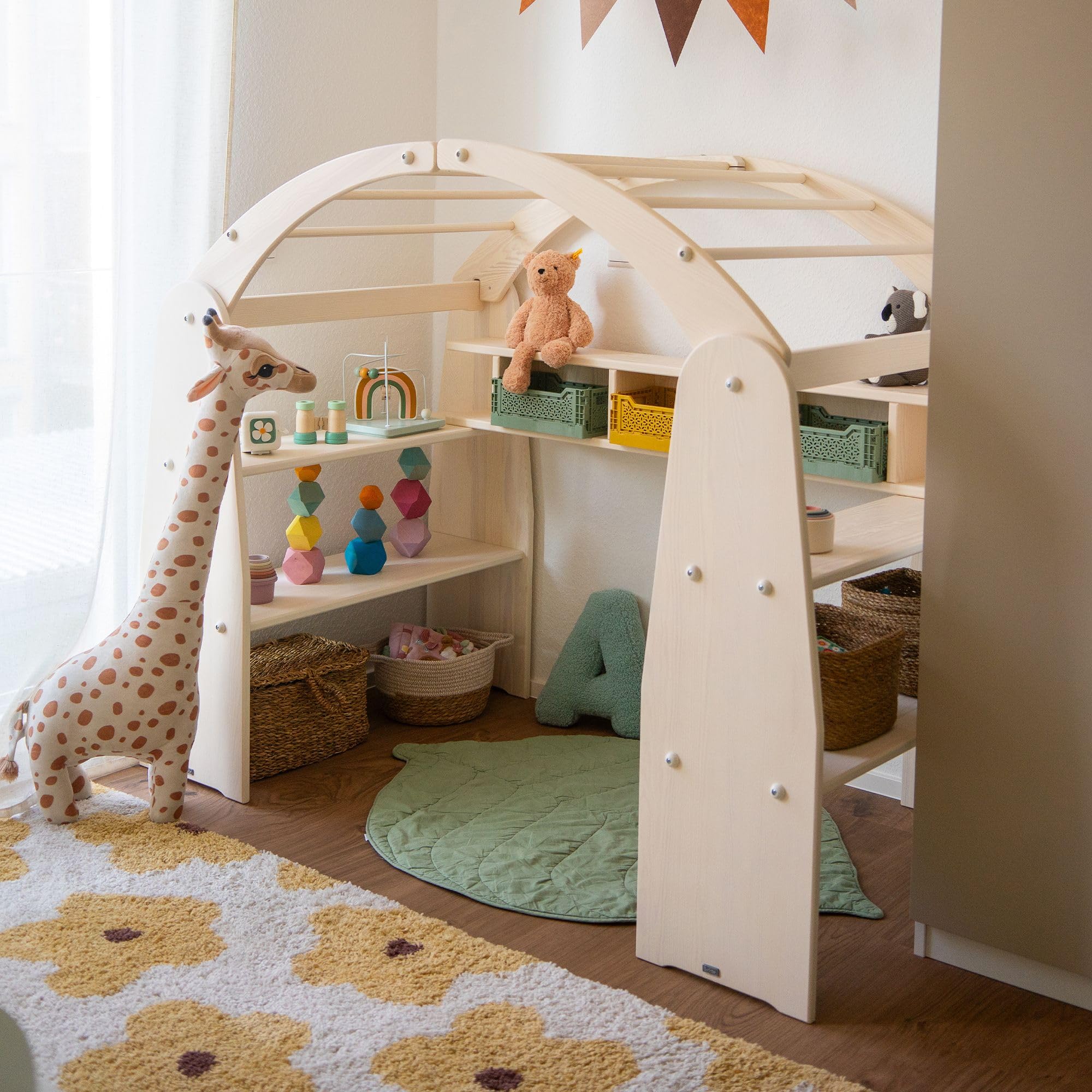 BioKinder Spielhaus Anna Spielständer Kaufmannsladen aus zertifiziertem Massivholz 159 x 88 x 129,5 cm