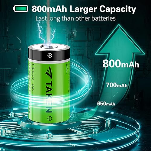 Miniatura 4 de Taken Batería CR123a 123 baterías de litio de 3.7 V 800 mAh baterías recargables paquete de 8 para cámaras Arlo (VMC3030VMK3200VMS33034303530),