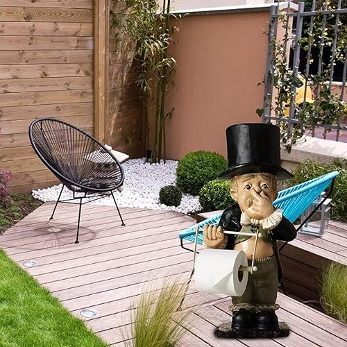 Miniatura 4 de Mayordomo de inodoro, dispensador de papel higiénico, estatua divertida estatua de mayordomo para el hogar, baño, cocina, montaje en pared, papel