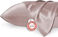 Vista 13 de Bedsure - Juego de fundas de almohada de satén tamaño king, 2 unidades - Fundas de almohada gris plateado para cabello y piel con cierre de sobre