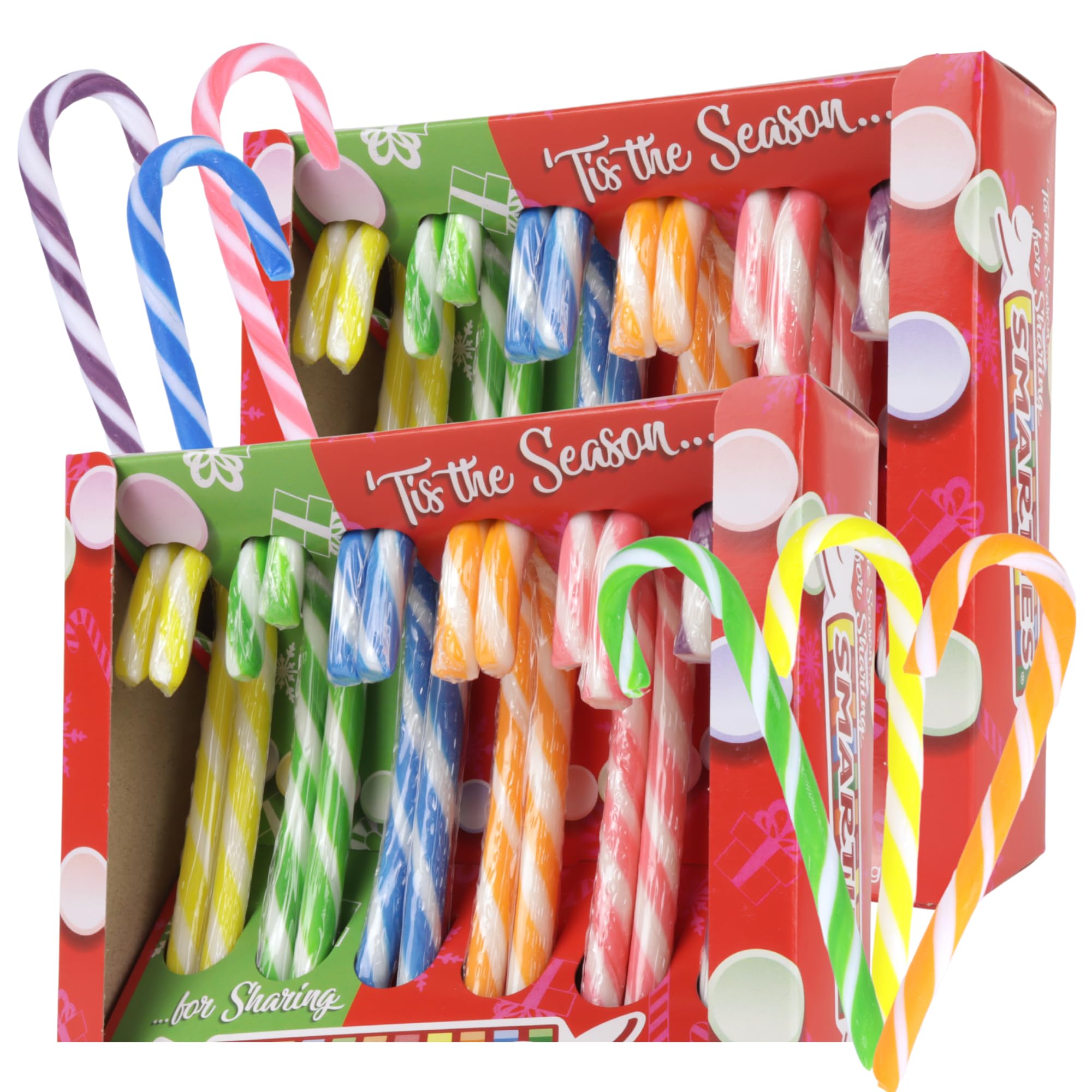 Fruit Flavored Candy Canes, Christmas 2025 Stocking Stuffers, Individually Wrapped, 24 Pieces