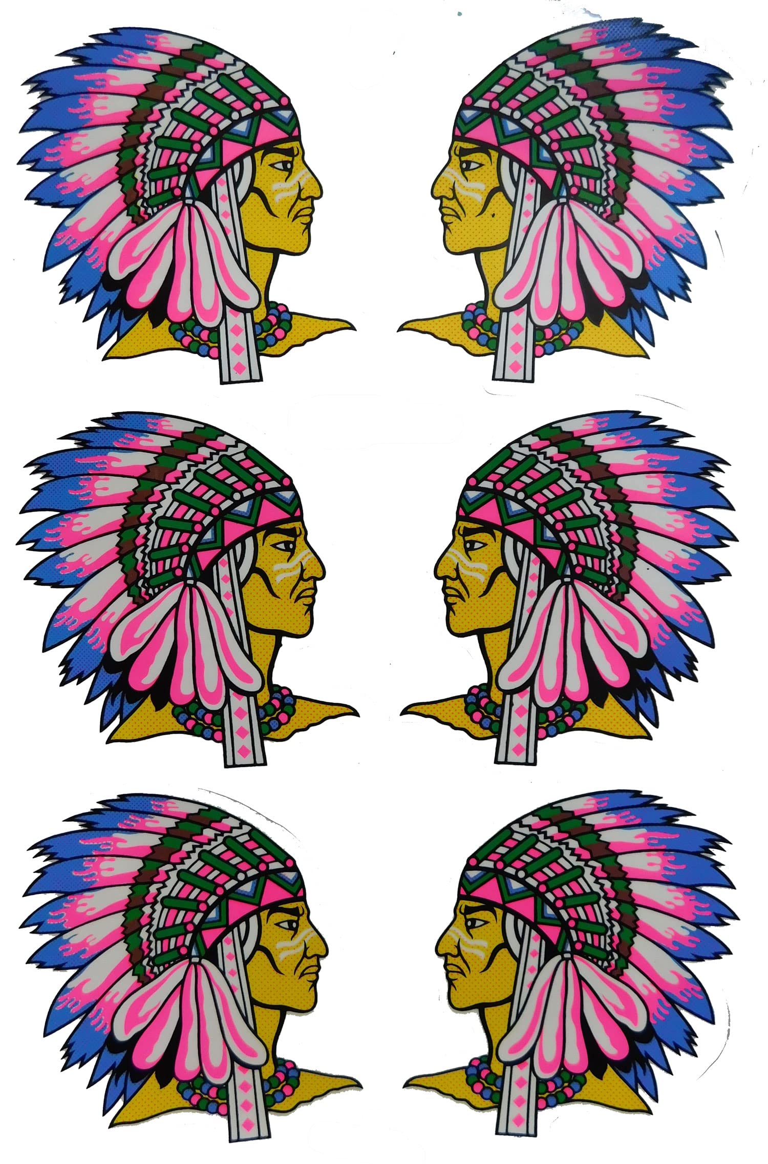 Colourful 1 Sheet - Indian Feather Jewellery Chief Sioux Apache Cheyenne Sticker Motorsport Motocross Car Scooter Tuning Sticker Film 1 Sheet 270 Mm X 180 Mm Weatherproof Or Also For Model Making