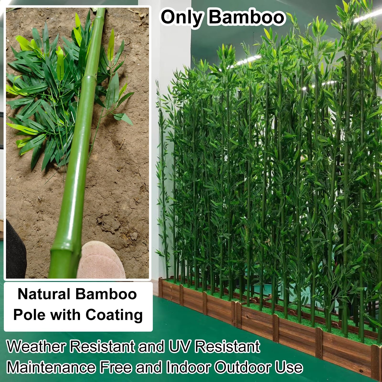 ZAQYCM Outdoor Artificial Plants Uv Resistant Large Faux Bamboo 