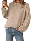 Women's Wool Blend Oversized Sweaters Crewneck Casual Fall Outfits Fashion Tops