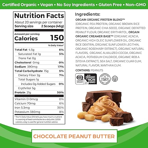 Miniatura 5 de Orgain Polvo de proteínas a base de plantas orgánicas mantequilla