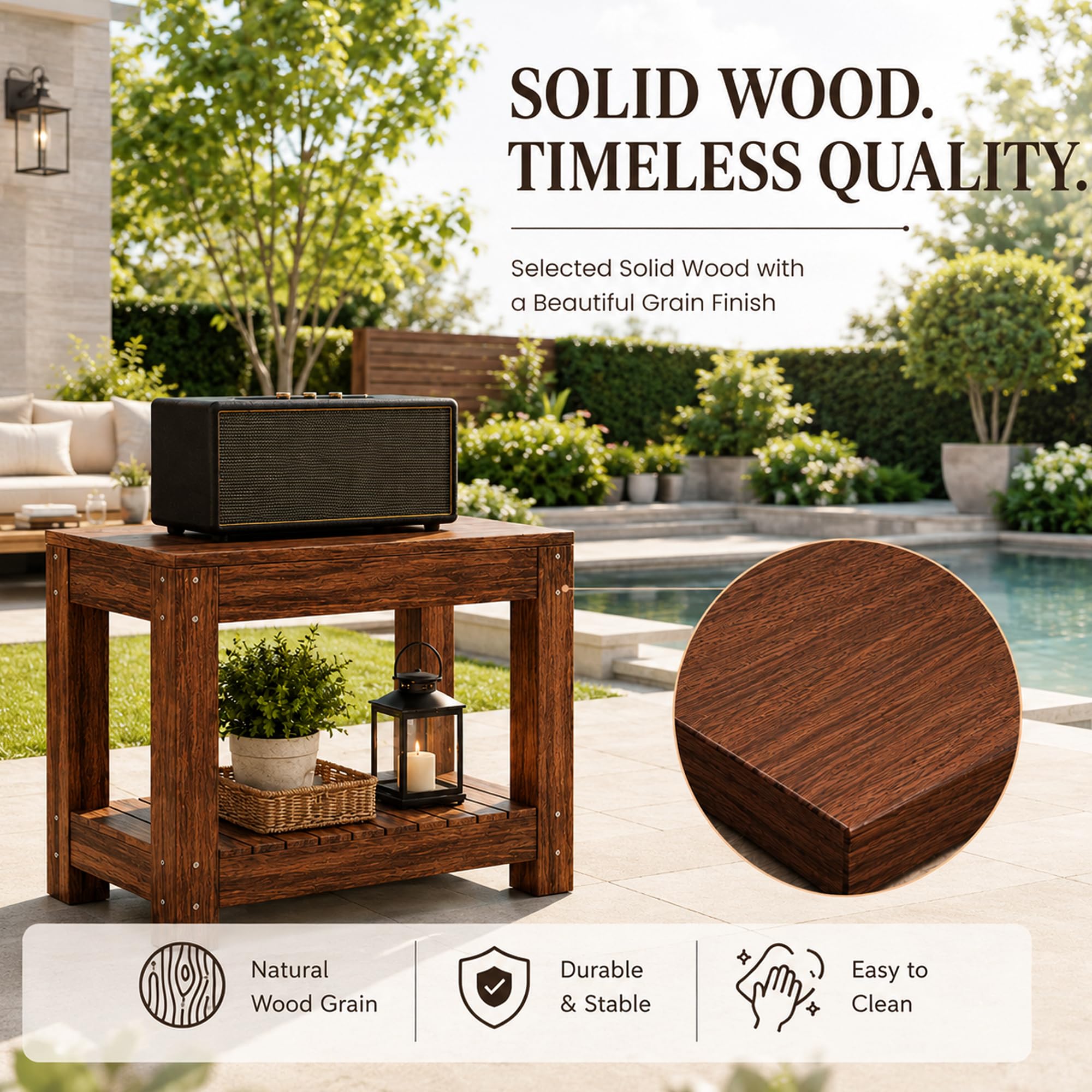 Supporto per Acquario con Ripiano, Portata 500 kg, Legno Massello | Mobile Robusto per Acquari, Terrari e Recinti per Rettili(Carbonized color,70×35cm / 27.6×13.8in)