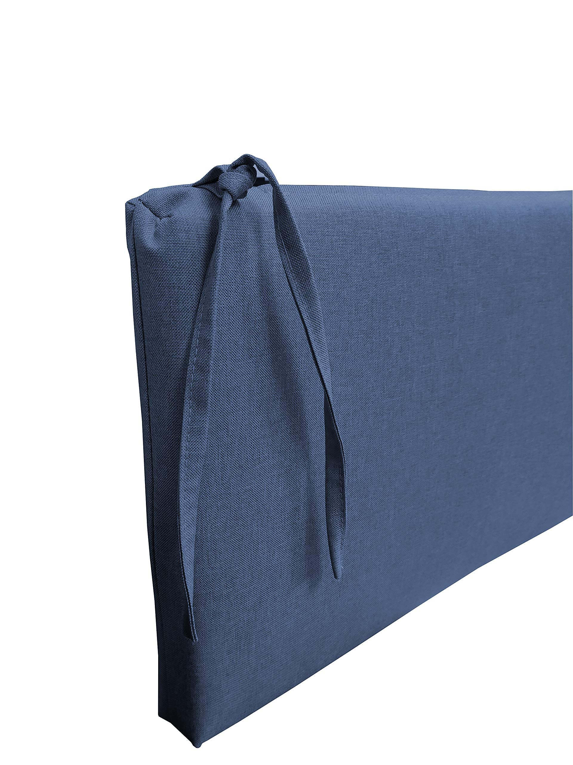 chilly pilley Coussin De Banc Housse Amovible Lavable Zip avec Passants Coussin pour Banc De Jardin Terrasse (100 x 40 x 5 cm, Bleu Foncé)