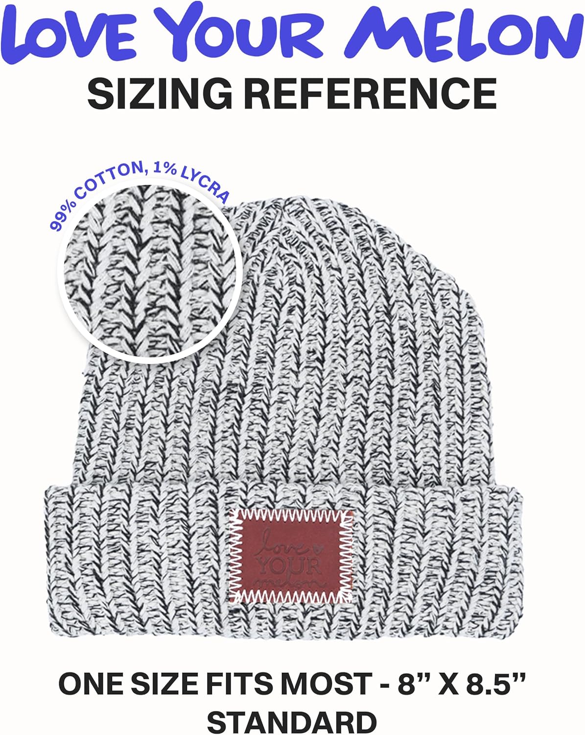 Love Your Melon Classics Cuffed Beanie for Men, Women & Kids, Soft Cotton Knit Hat, Breathable, Lightweight, Unisex Thick Cap