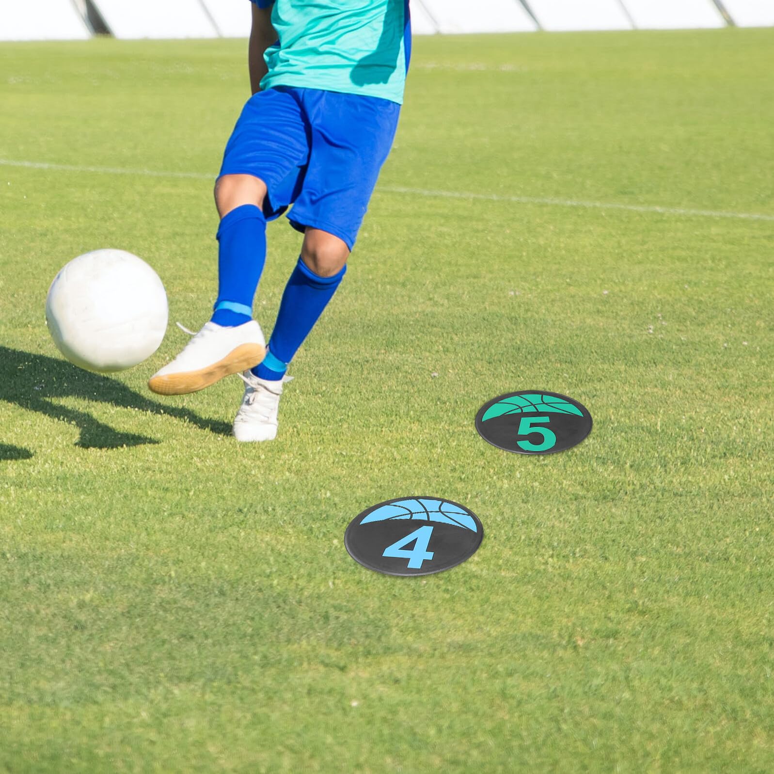 10pezzi Segnalini Numerati per Calcio Dischi Piatti per Allenamento Sportivo Antiscivolo e Portatile per Giochi di Squadra e Allenamento sul Campo