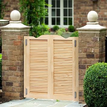 Cafe Door,Thick Pine Wood Swinging Doors, Saloon Doors with Hinges, Interior Doors for Home Wood Color, 13.39 * 1.34 * 42.13in