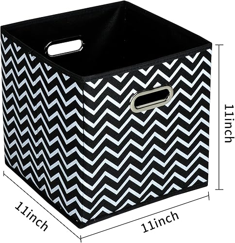 Miniatura 2 de SEVENDOME Contenedores de almacenamiento de tela de tela, organizador de cubos de tela con doble asa, cestas de almacenamiento plegables para