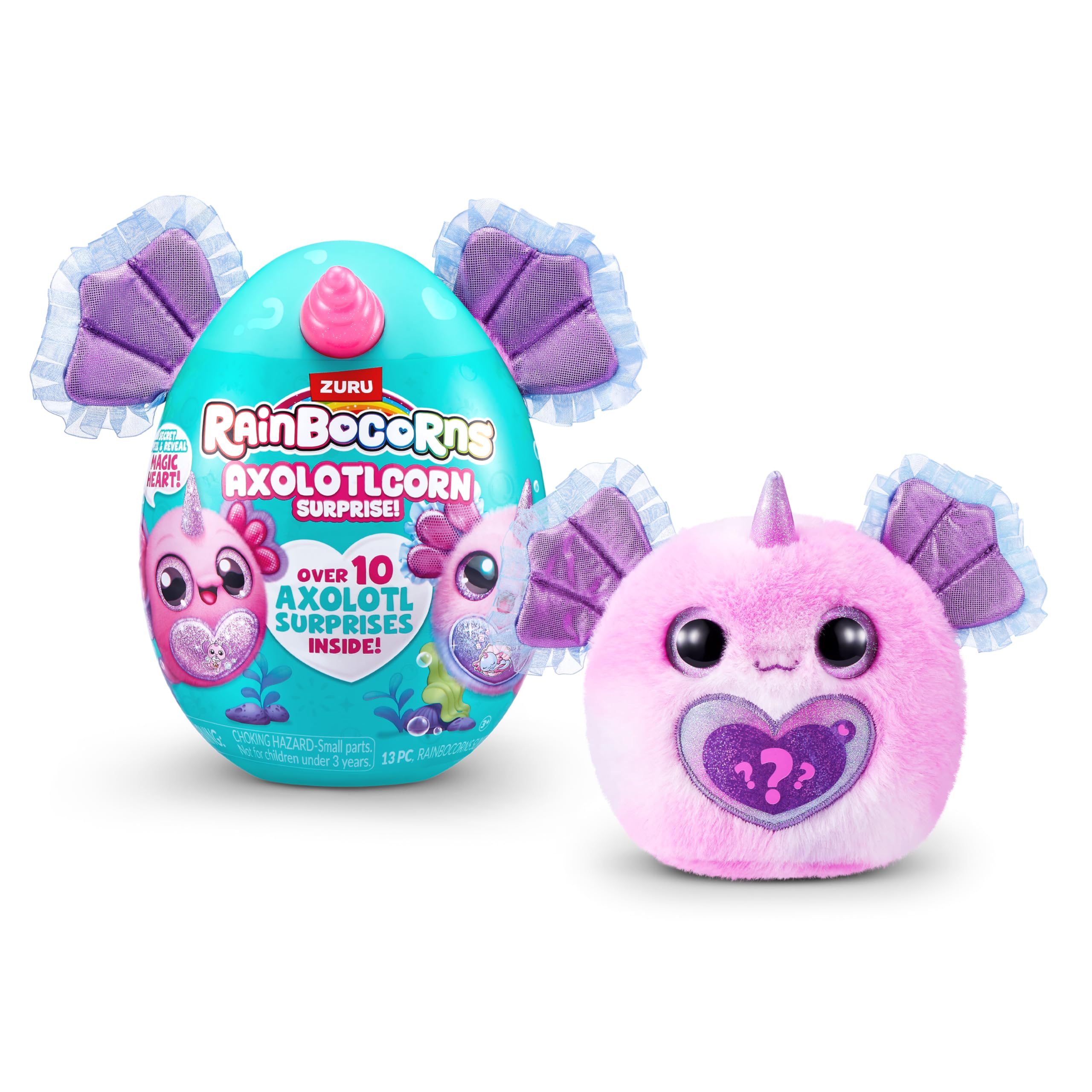 Rainbocorns Axolotlcorn Surprise by ZURU, Collectible Plush Toy for Girls 3+, Candy, 7.64 x 5.83 x 4.8 inches - Image 2