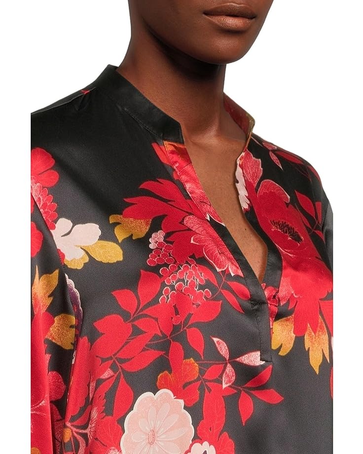 N by Natori Empress - Printed Satin Mandarin Collar Caftan - #4 of 4