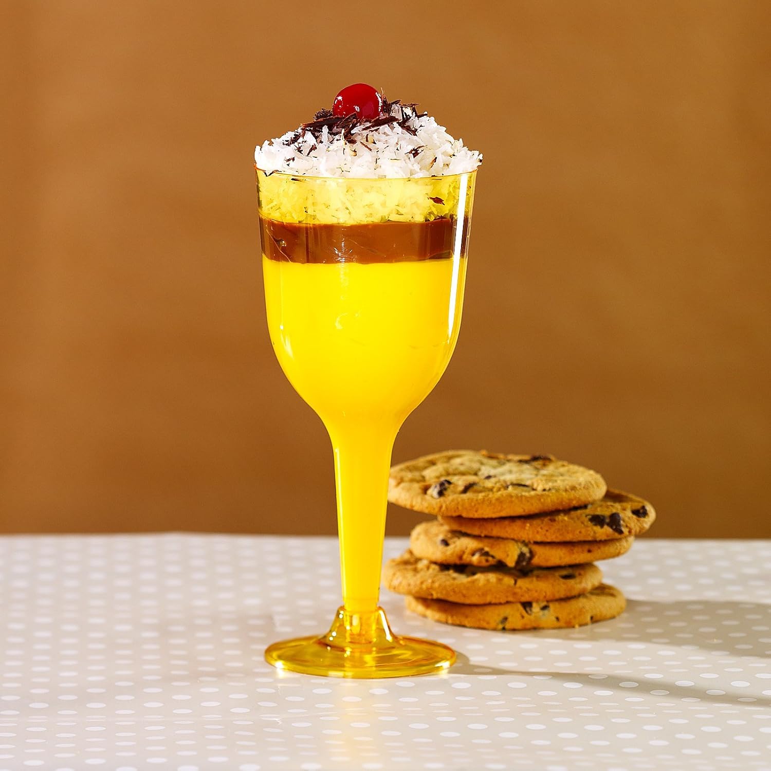 Amscan Yellow 10 oz. Premium Plastic Wine Glasses (18) Plastic Yellow Wine Glasses