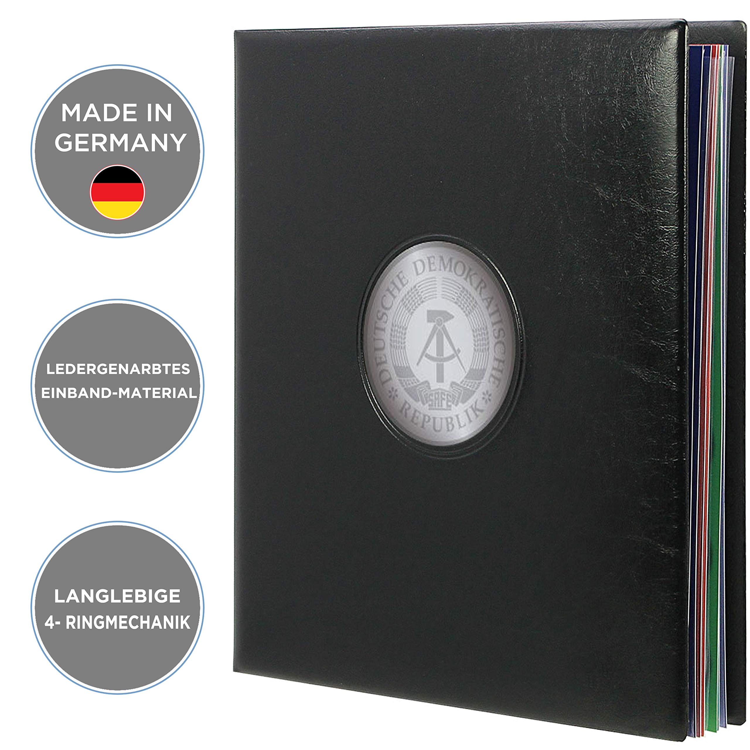SAFE 7412 Münzen Sammelalbum Premium DDR 20 Mark | Münzsammelalbum + 4 Münzhüllen Nr. 7292 + 4 Vordruckblätter 20 Mark von Marx bis Engels