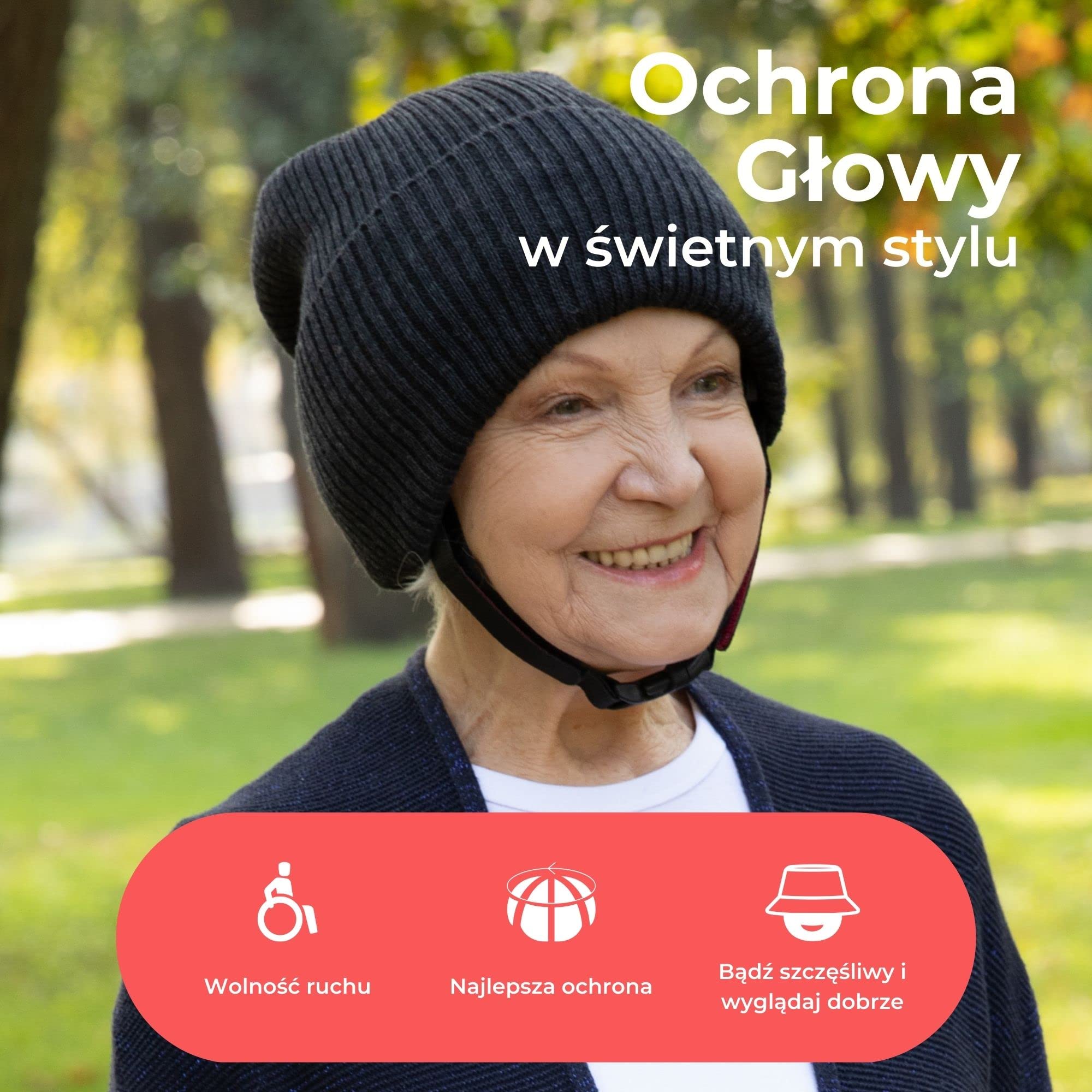 Ribcap Lenny antracyt duży, miękka ochrona głowy, Ø 59-61 cm