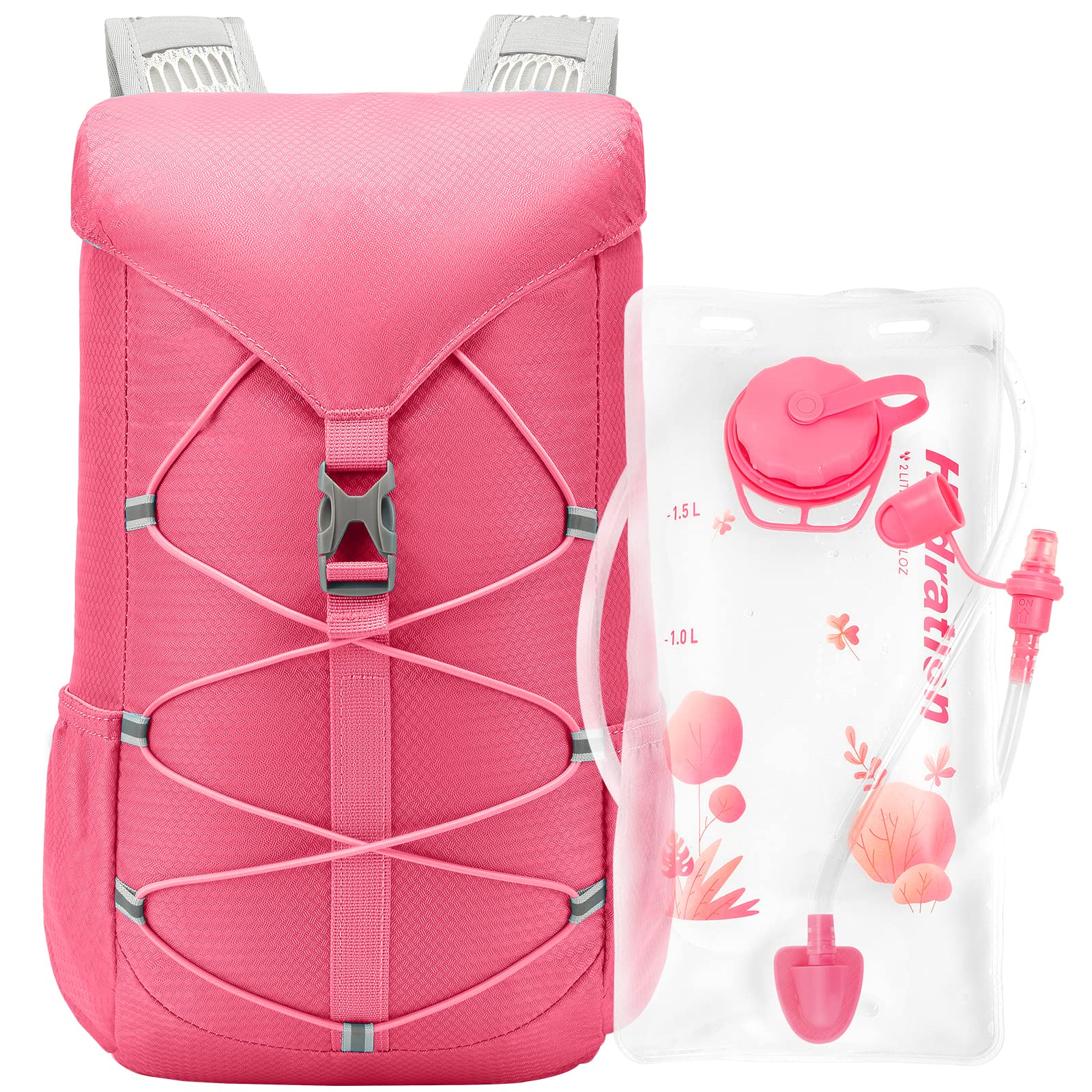 Kids Hydration Backpack Water Backpack with 1.5L Hydration Bladder Lightweight Insulated Hydration Pack for Festivals Raves Hiking Biking Climbing Running 10L Capacity