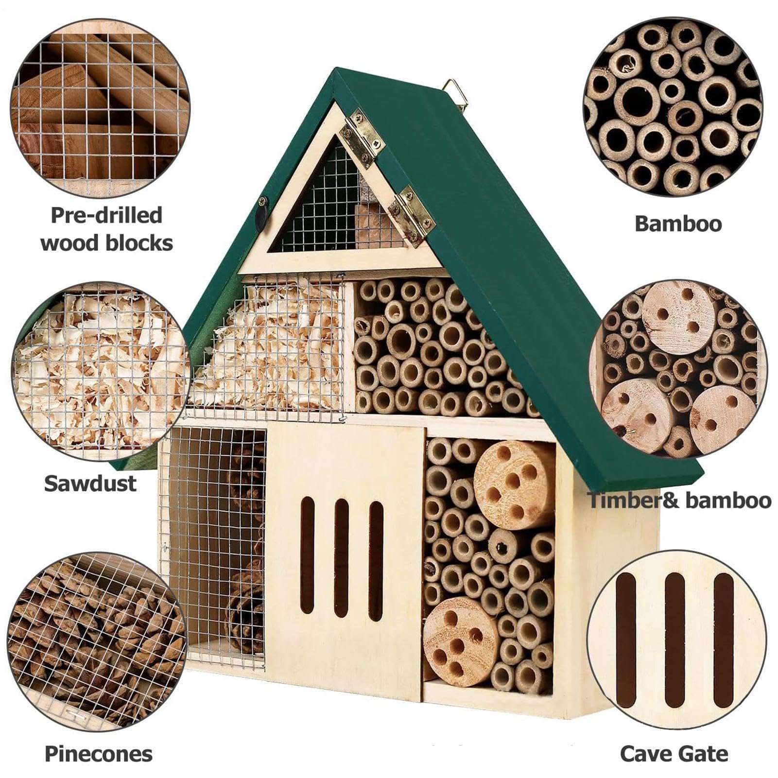 Case Per Da Giardino Decorazione da Giardino in Legno Resistente alle | Casa Degli Impollinatori E Hotel Delle Outdoor per Recinzione Albero Frutteto Balcone Terrazzo Cortile