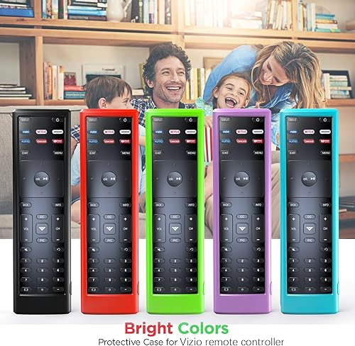 Miniatura 7 de Paquete de 4 fundas para VIZIO XRT136  XRT140 Smart TV con control remoto de silicona con cordón que brilla en la oscuridad, morado, azul, verde y