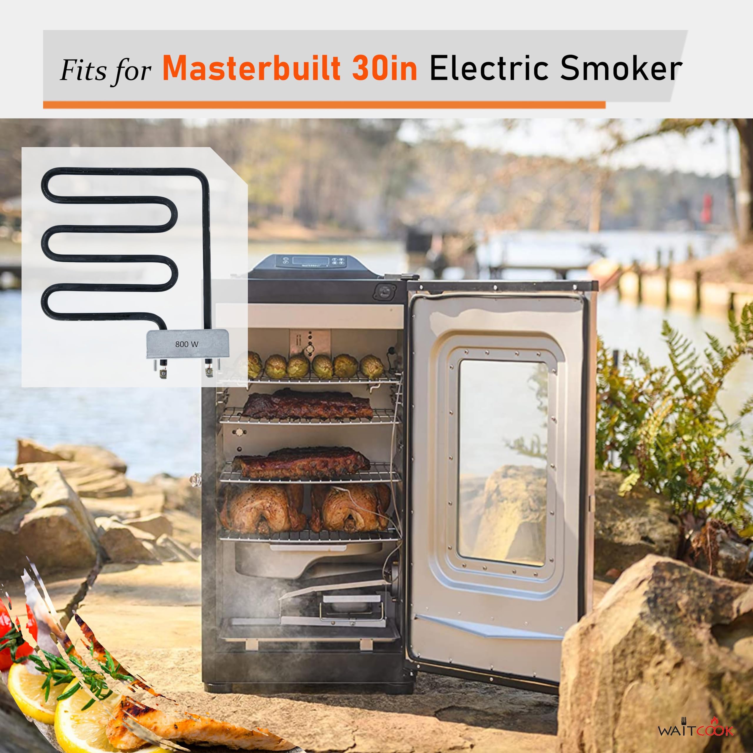 Ahumador eléctrico de repuesto de 800 vatios elemento calefactor para Char-Broil y Masterbuilt 30 Control digital ahumador eléctrico 7