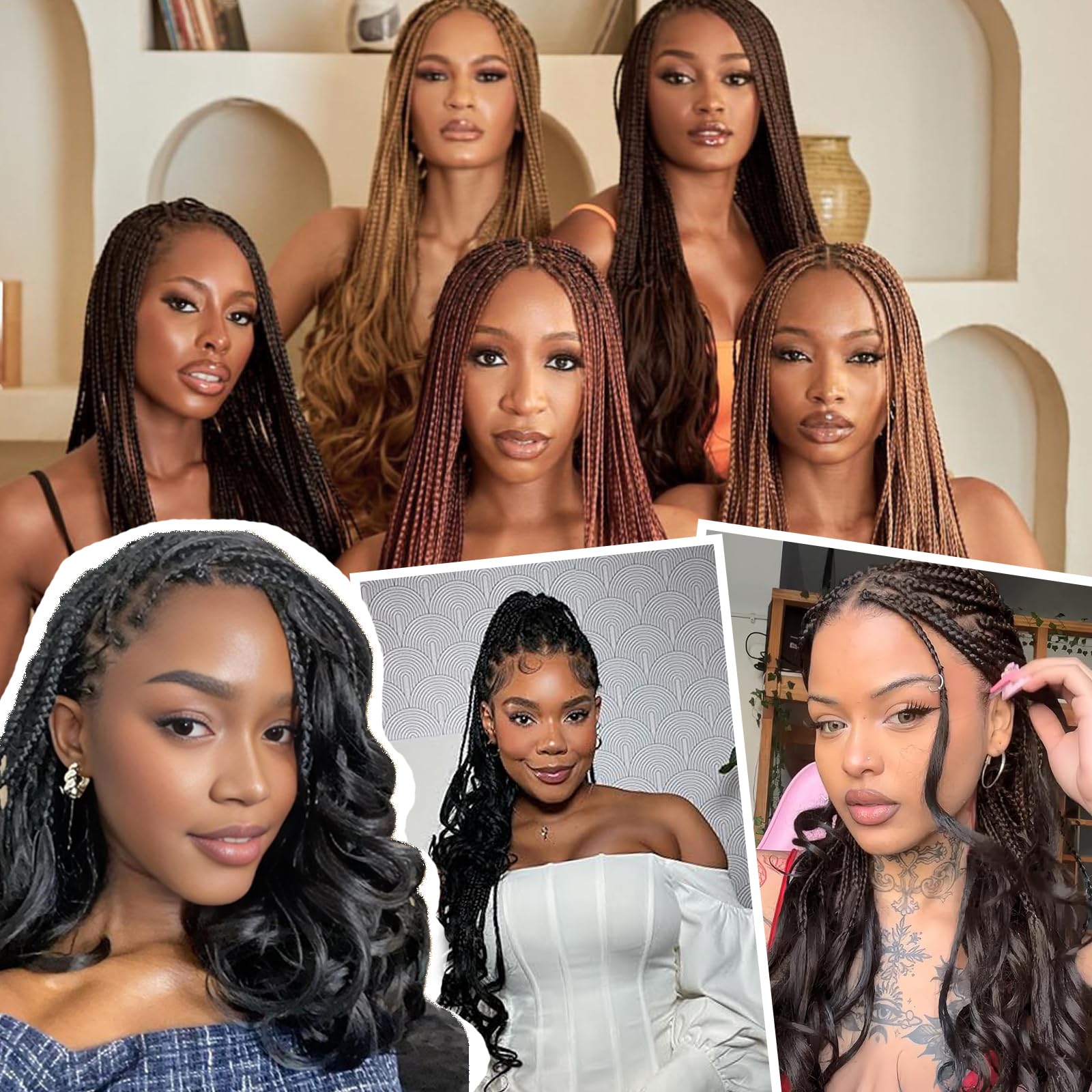 French Curly Braiding Hair dla kobiet (T30#, 22 cal (opakowanie 6))