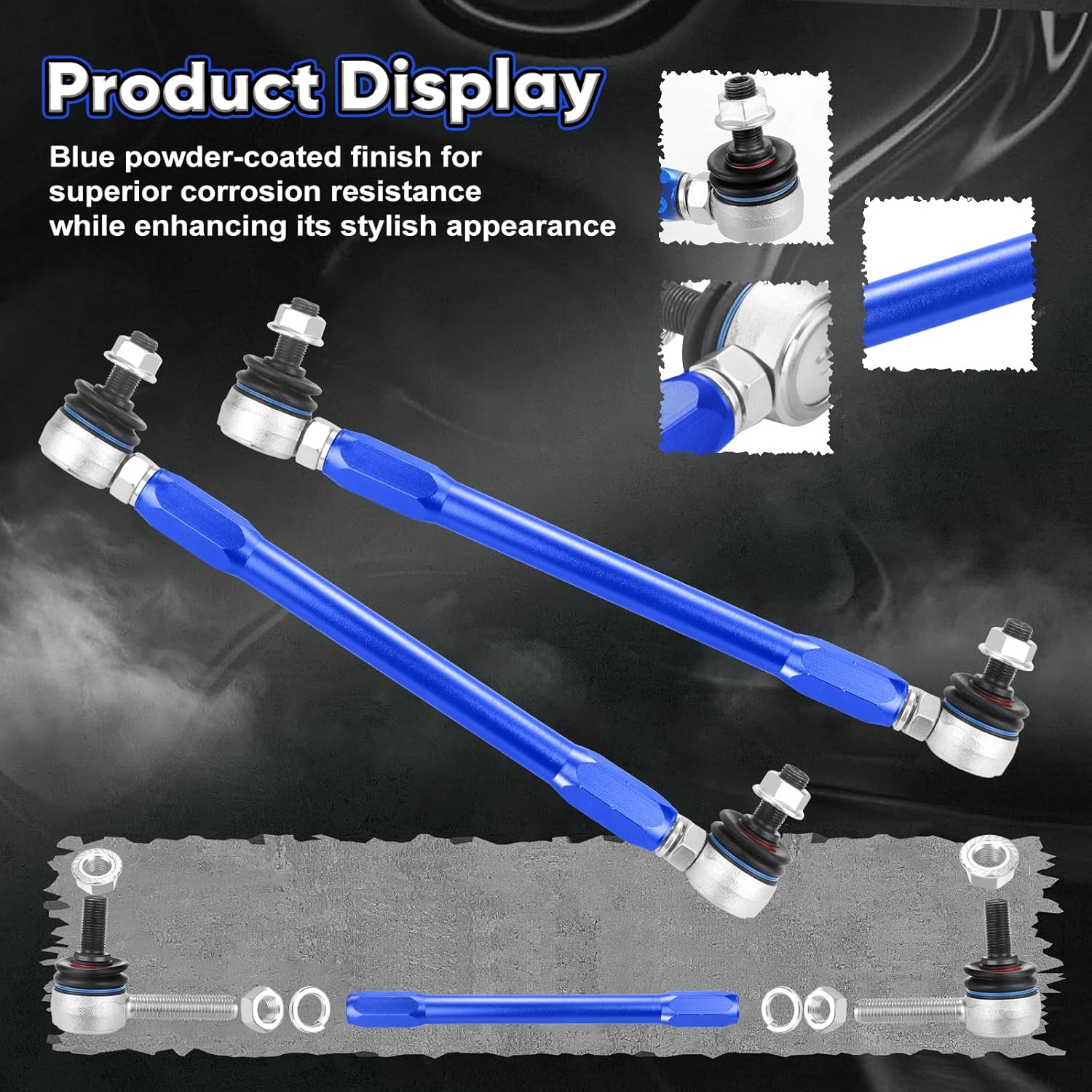 K750304 Ajustable Sway Bar Links - Ajustable Front Stabilizer Sway Bar end Links 320mm - 370mm Compatible with Honda Odyssey 2005 2006 2007 2008 2009 2010 2011 2012 2013 2014 2015 2016 2017