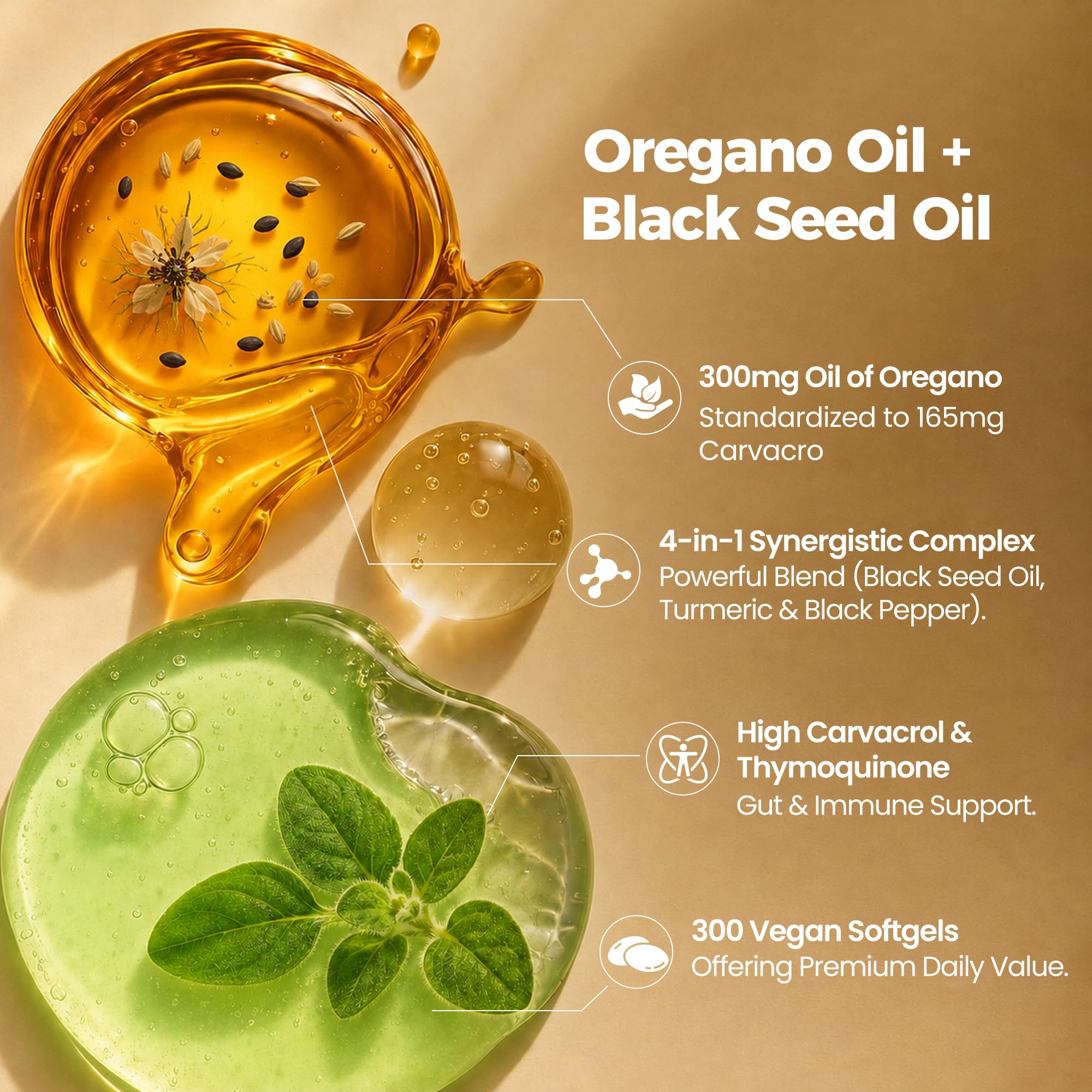 Oil of Oregano with Black Seed Oil, 300 Softgels — Amazon image 2