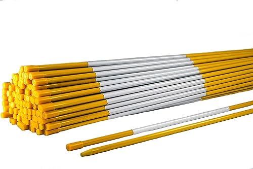 Miniatura 5 de Estacas de nieve profesionales de 4 pies Marcadores de entrada de 48 x 516 pulgadas, punta puntiaguda, cinta reflectante Hy Viz, tapa de armadura