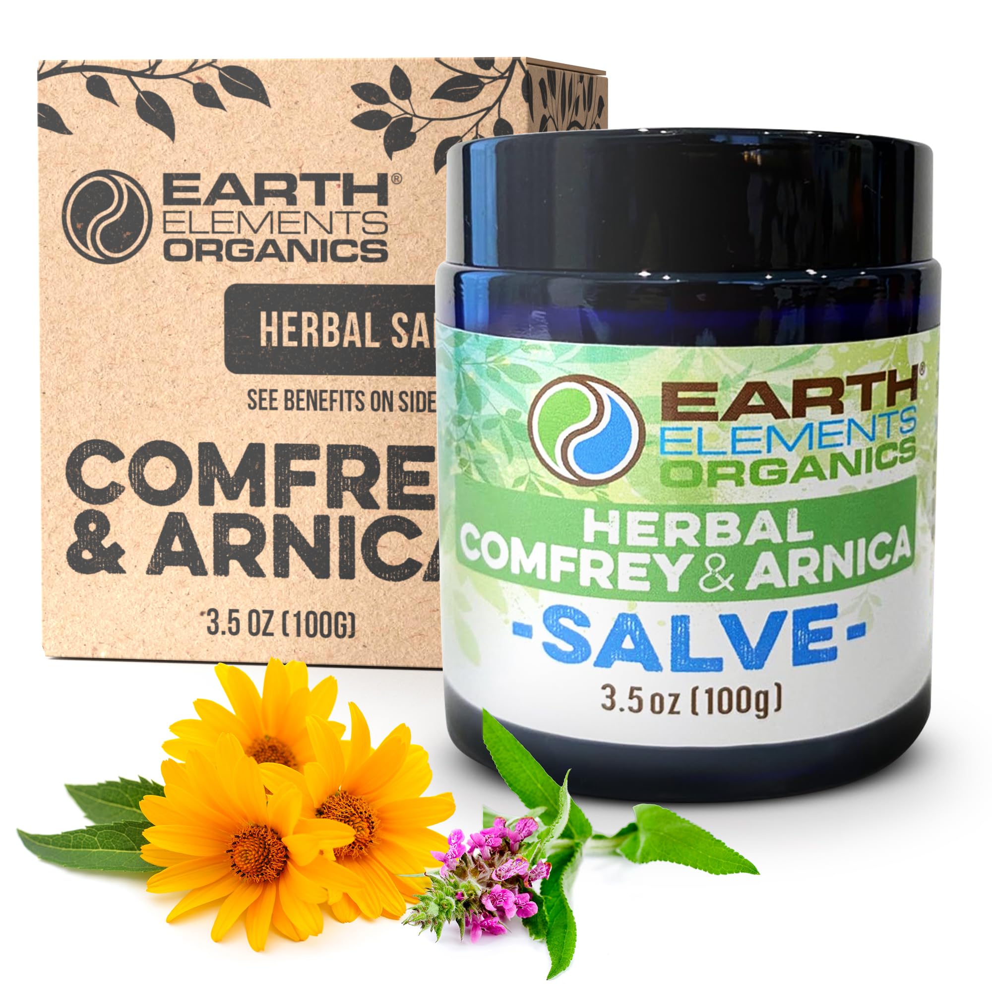 Sponsored Ad - Arnica & Comfrey Salve - Herbal Blend of Oils, Beeswax, Vitamin E, Tea Tree Oil, Skincare, Body Care, Light Herbal Salve - 3.5oz