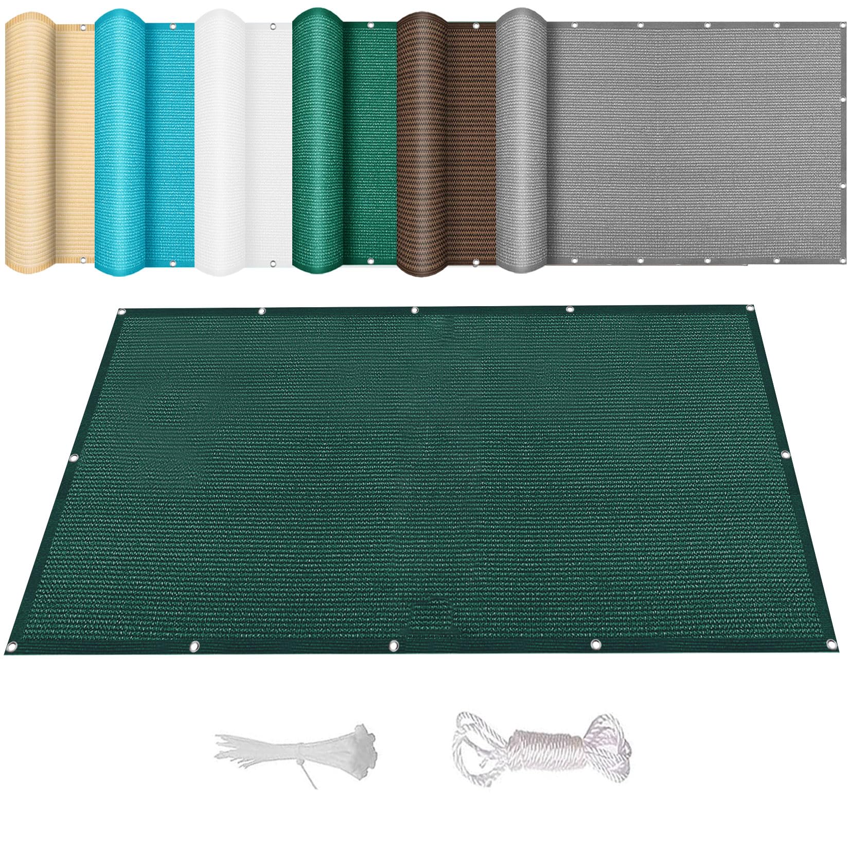 Voile d'ombrage respirante grand format 5,2x5,5m protection solaire extérieure sans perçage