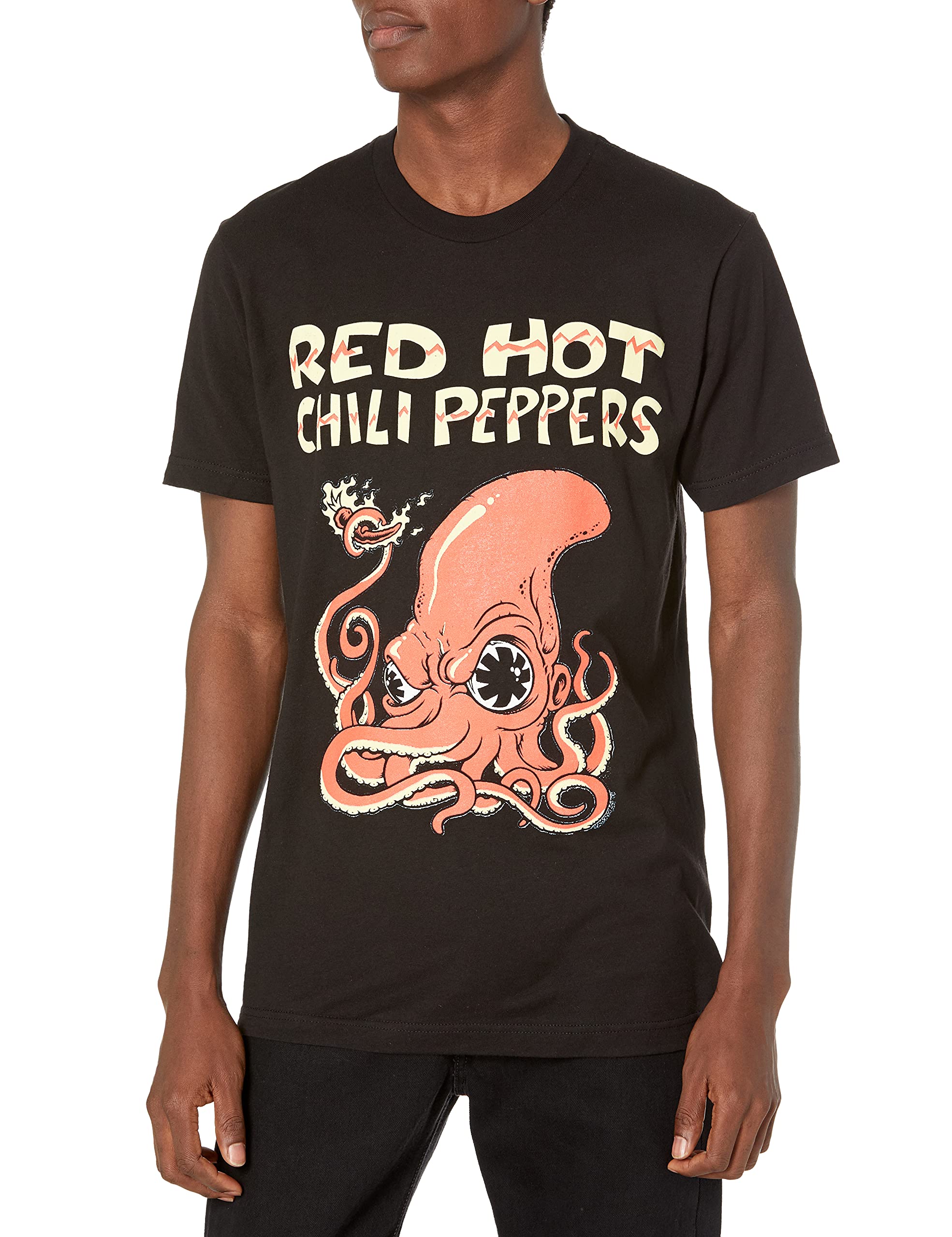 Red Hot Chili Peppers Mens Official Red Hot Chili Peppers Fire Squid T-Shirt