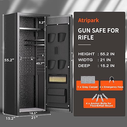 Miniatura 3 de Superday Caja fuerte para rifles, cajas fuertes para armas para rifle y pistolas del hogar, rifle seguro para armas 8-12 con  sin alcance, gabinete