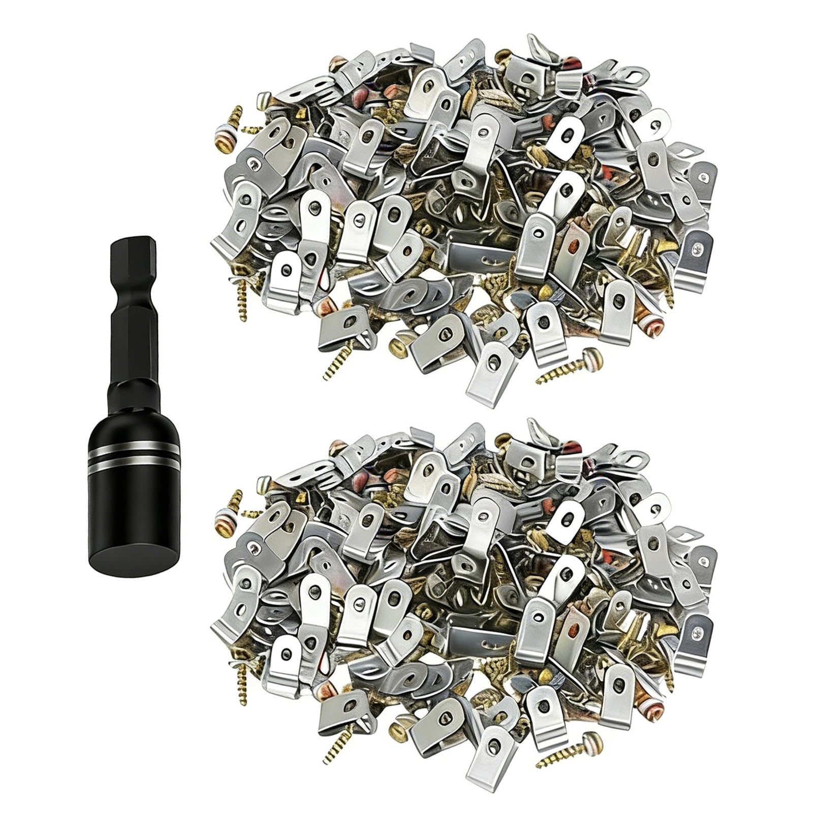 Newft 401 Items Strong T304 Steel R Type Fence Clip & Screws Rusts Proof Wire Clamps Set Quick Fixing For Livestock & Pet Enclosures Rustsproof Steel Fence Hardware