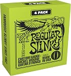 Ernie Ball Regular Slinky Nickel Wound Electric Guitar Strings 4 Pack - 10-46 Gauge (P02421)