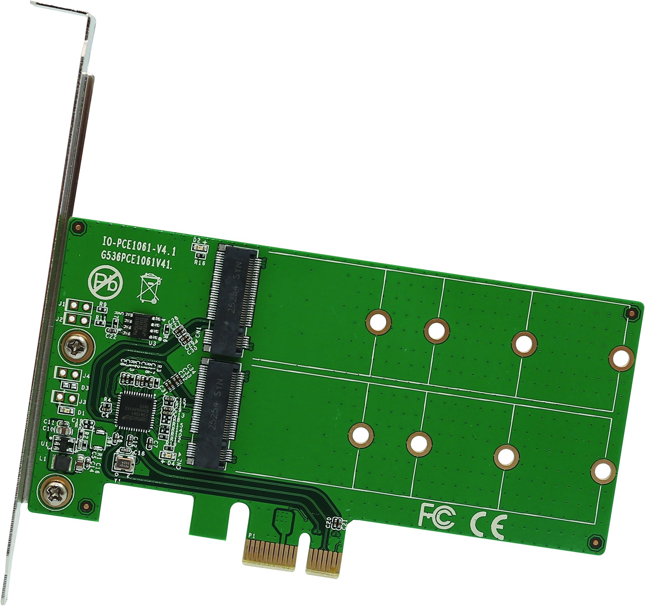 IO Crest 2 Port M.2 to PCI-e x1 Adapter - Green, SI-PEX40115