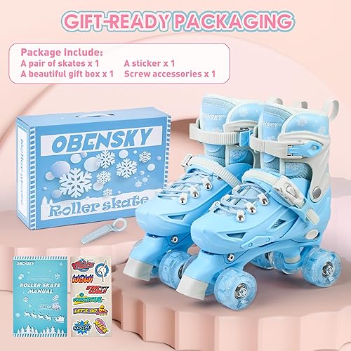 Miniatura 2 de Patines infantiles para niñas y niños de 4 a 6 años, 5 a 8, 6 a 12, 8 a 12, 4 tamaños ajustables, con ruedas iluminadas, patinas para niñas, regalo